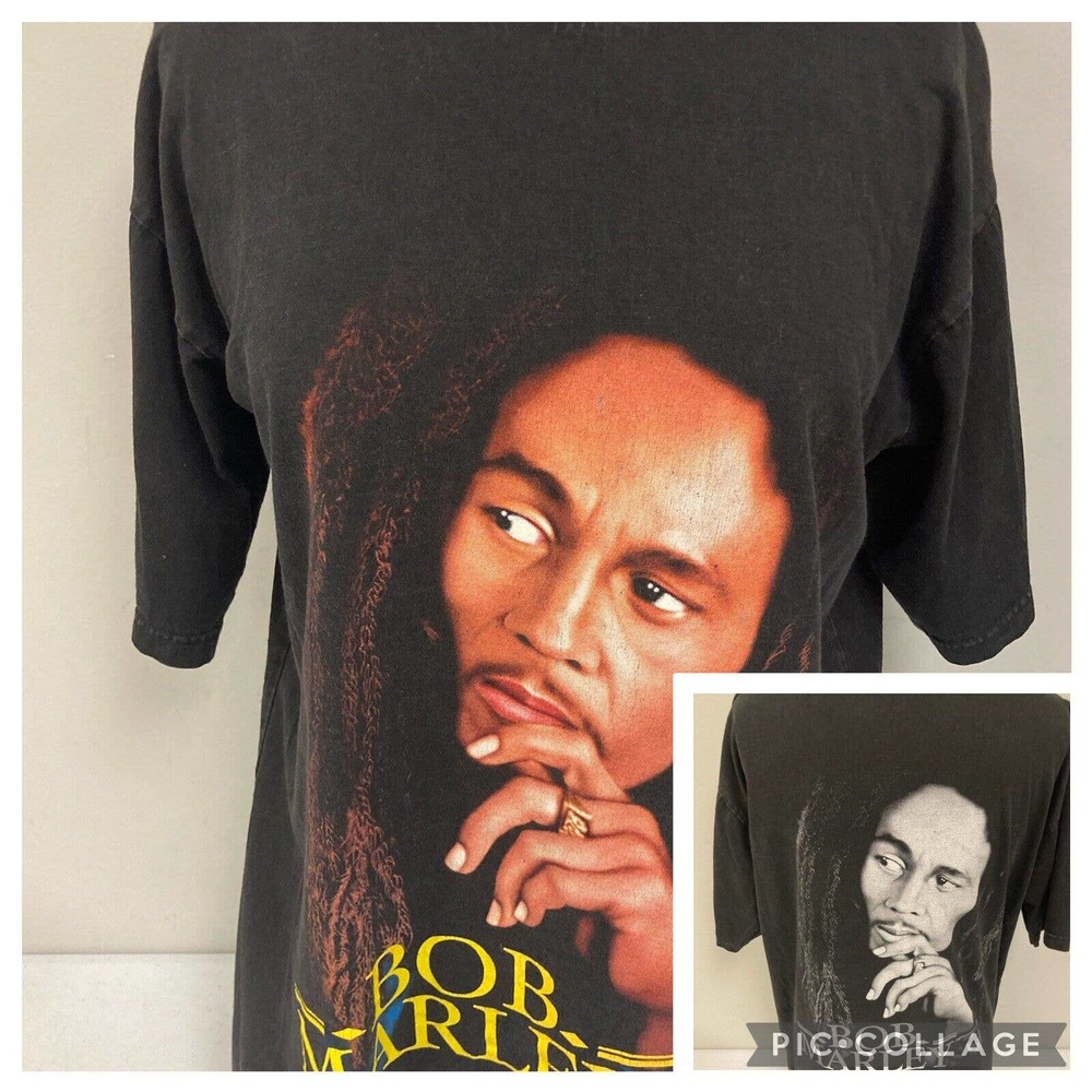 Bob Marley Exodus Legend Album Cover T-Shirt L Front and Back Black and White